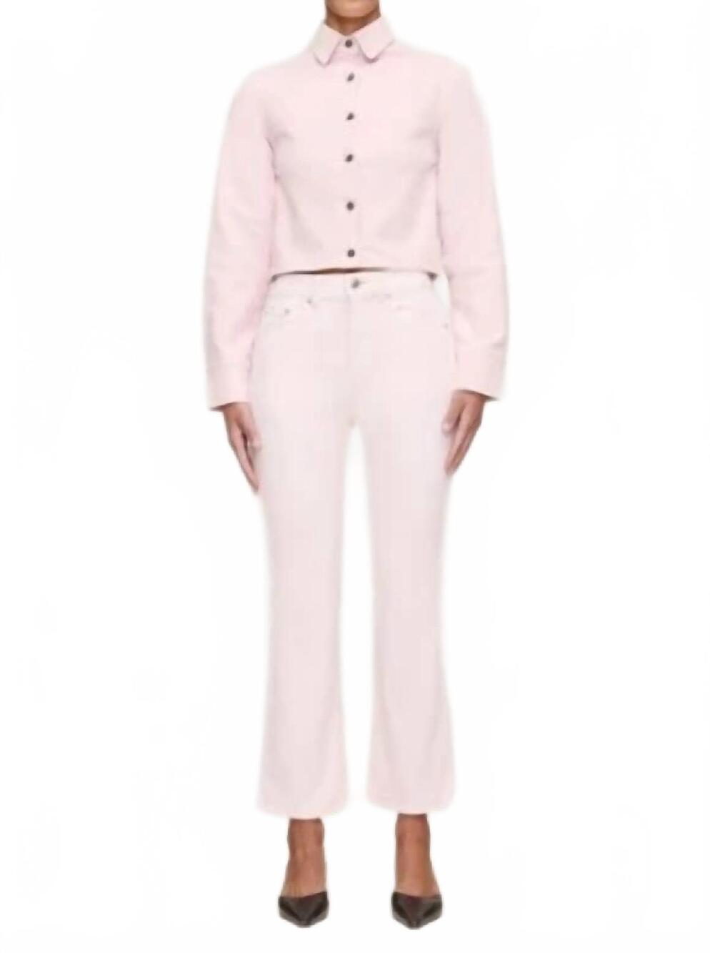 NEW DL1961 - WOMEN'S high rise instasculpt crop pants in powder pink